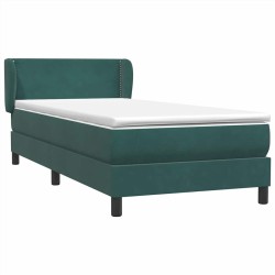 Sommier à lattes de lit et matelas vert foncé 80x210 cm velours 
