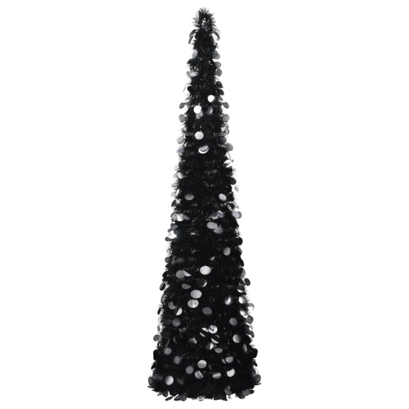 Sapin de Noël artificiel escamotable noir 180 cm PET Sapin de Noël artificiel escamotable noir 180 cm PET