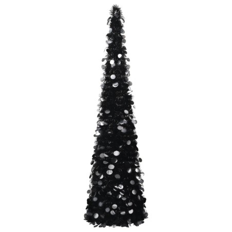 Sapin de Noël artificiel escamotable noir 180 cm PET 