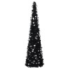 Sapin de Noël artificiel escamotable noir 180 cm PET 