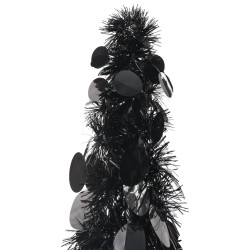Sapin de Noël artificiel escamotable noir 180 cm PET 