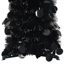 Sapin de Noël artificiel escamotable noir 180 cm PET 
