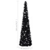 Sapin de Noël artificiel escamotable noir 180 cm PET 