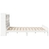 Lit bibliothèque sans matelas blanc 200x200 cm bois pin massif 