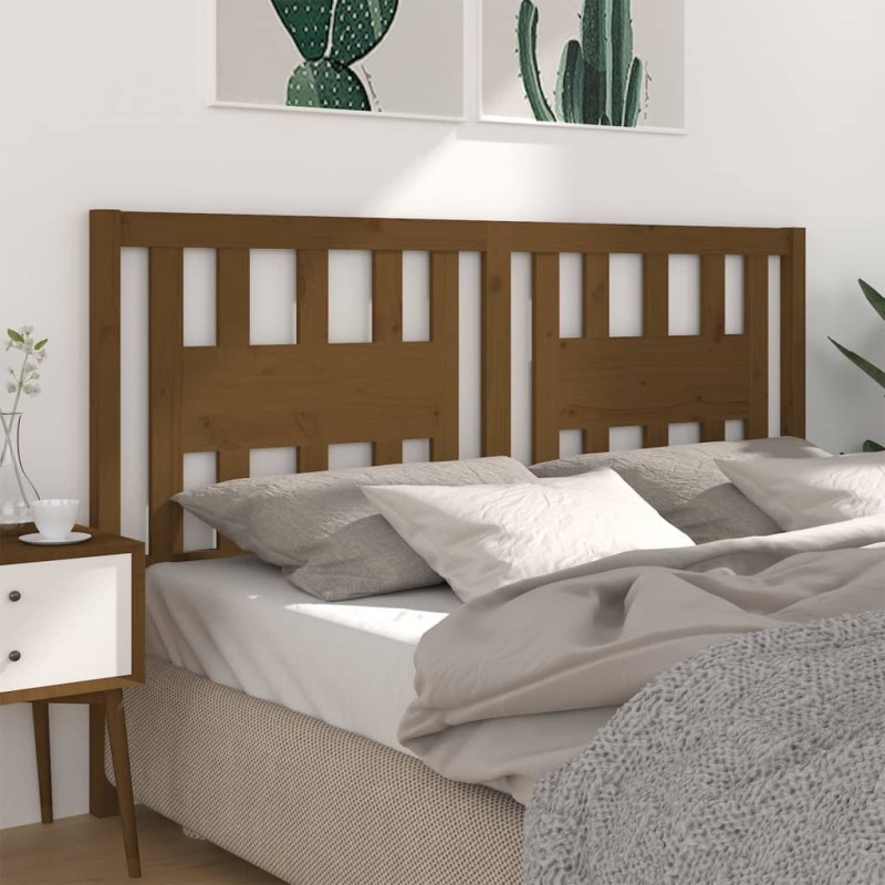 Tête de lit Marron miel 156x4x100 cm Bois massif de pin 