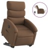 Fauteuil inclinable électrique marron tissu 