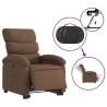 Fauteuil inclinable électrique marron tissu 