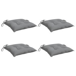 Coussins de chaise lot de 4 gris 50x50x7 cm tissu oxford 
