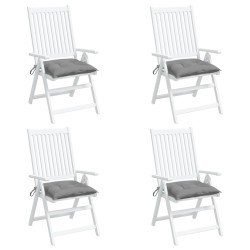 Coussins de chaise lot de 4 gris 50x50x7 cm tissu oxford 