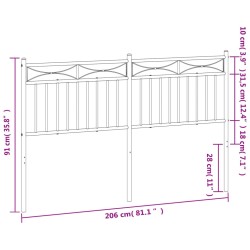 Tête de lit métal noir 200 cm 