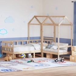Ensemble de lit de jour avec toit 90x190 cm bois de pin massif 