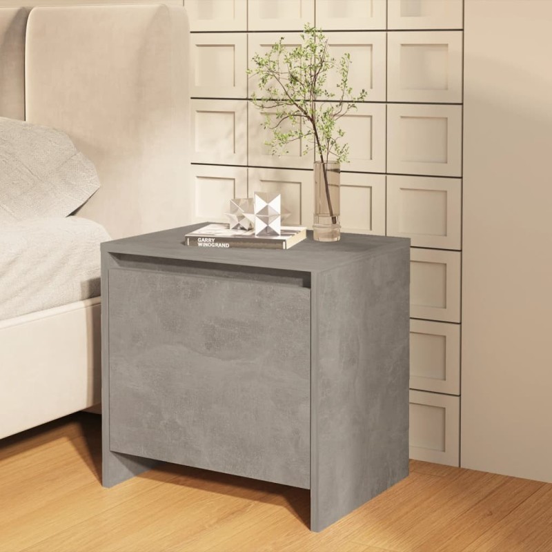 Table de chevet gris béton 45x34x44,5 cm bois d'ingénierie Table de chevet gris béton 45x34x44,5 cm bois d'ingénierie