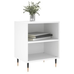 Table de chevet blanc 40x30x50 cm bois d’ingénierie 