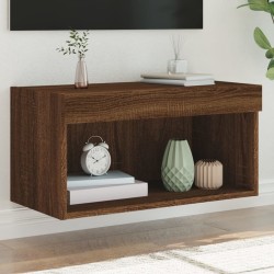 Meuble TV avec lumières LED chêne marron 60x30x30 cm 