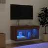 Meuble TV avec lumières LED chêne marron 60x30x30 cm 