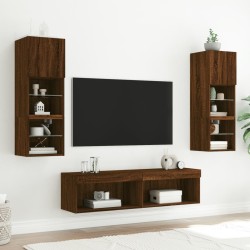 Meuble TV avec lumières LED chêne marron 60x30x30 cm 