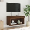 Meuble TV avec lumières LED chêne marron 60x30x30 cm 