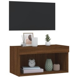 Meuble TV avec lumières LED chêne marron 60x30x30 cm 