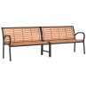 Banc de jardin marron 231 cm bois et acier enduit de poudre 