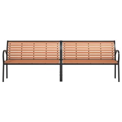 Banc de jardin marron 231 cm bois et acier enduit de poudre 