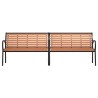 Banc de jardin marron 231 cm bois et acier enduit de poudre 