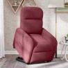 Fauteuil inclinable électrique rouge bordeaux tissu 