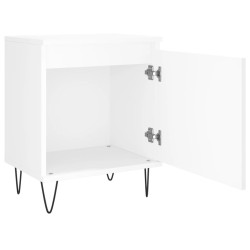 Table de chevet blanc 40x30x50 cm bois d’ingénierie 