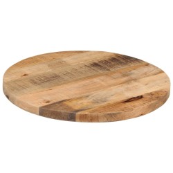 Dessus de table Ø 40x3,8 cm rond bois massif de manguier brut 