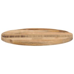Dessus de table Ø 40x3,8 cm rond bois massif de manguier brut 
