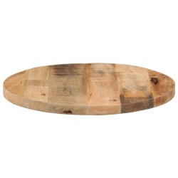 Dessus de table Ø 40x3,8 cm rond bois massif de manguier brut 