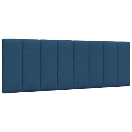 Coussin de tête de lit bleu 120 cm tissu 