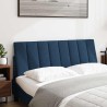 Coussin de tête de lit bleu 120 cm tissu 