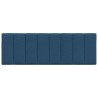 Coussin de tête de lit bleu 120 cm tissu 