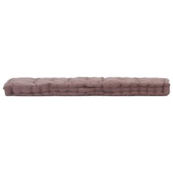Coussin de plancher de palette Coton 120x40x7 cm Taupe 