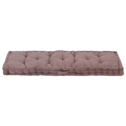 Coussin de plancher de palette Coton 120x40x7 cm Taupe 