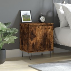 Table de chevet chêne fumé 40x30x50 cm bois d'ingénierie 
