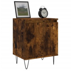 Table de chevet chêne fumé 40x30x50 cm bois d'ingénierie 