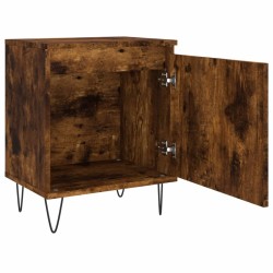 Table de chevet chêne fumé 40x30x50 cm bois d'ingénierie 