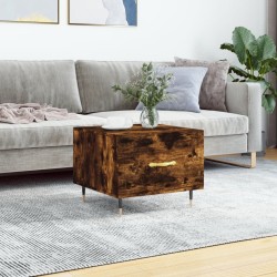 Table basse Chêne fumé 50x50x40 cm Bois d'ingénierie 