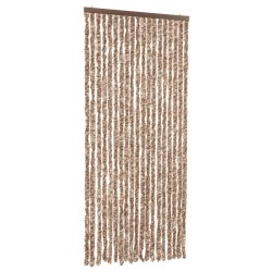 Rideau anti-mouches beige et marron foncé 56x185 cm chenille 