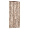 Rideau anti-mouches beige et marron foncé 56x185 cm chenille 