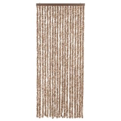 Rideau anti-mouches beige et marron foncé 56x185 cm chenille 