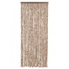 Rideau anti-mouches beige et marron foncé 56x185 cm chenille 