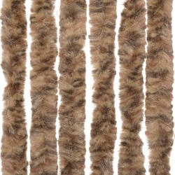 Rideau anti-mouches beige et marron foncé 56x185 cm chenille 
