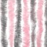 Rideau anti-mouches gris argenté et rose 56x185 cm chenille 