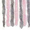 Rideau anti-mouches gris argenté et rose 56x185 cm chenille 