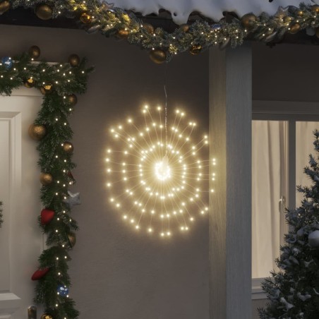 Étoile rayonnante de Noël 140 LED 2 pcs blanc chaud 17 cm 