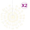 Étoile rayonnante de Noël 140 LED 2 pcs blanc chaud 17 cm 