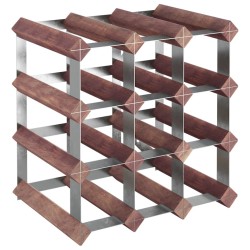 Casier à bouteilles pour 12 bouteilles Marron Bois pin solide 