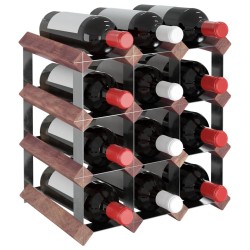 Casier à bouteilles pour 12 bouteilles Marron Bois pin solide 